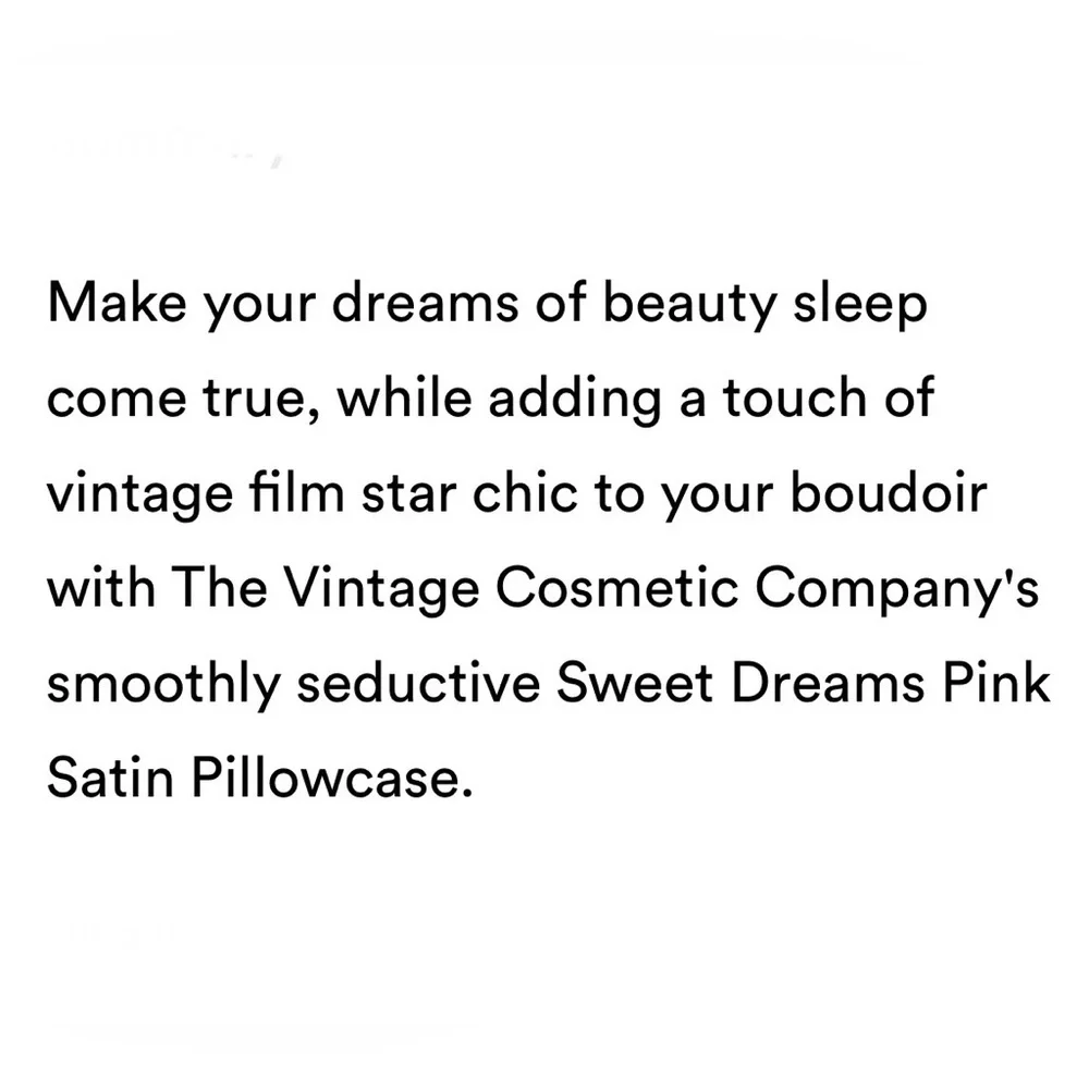 The Vintage Cosmetic Company Satin Pillowcase